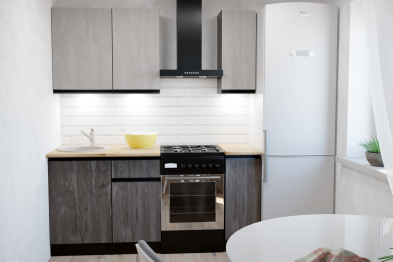 Кухонный гарнитур Симфония лайт 1,2 м Бетон светлый/Бетон темный ЛДСП