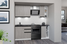 Кухонные гарнитуры, Кухонный гарнитур Сюита медиум 1,4 м Бетон светлый ЛДСП