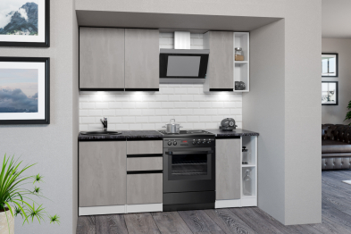 Кухонный гарнитур Сюита медиум 1,4 м Бетон светлый ЛДСП