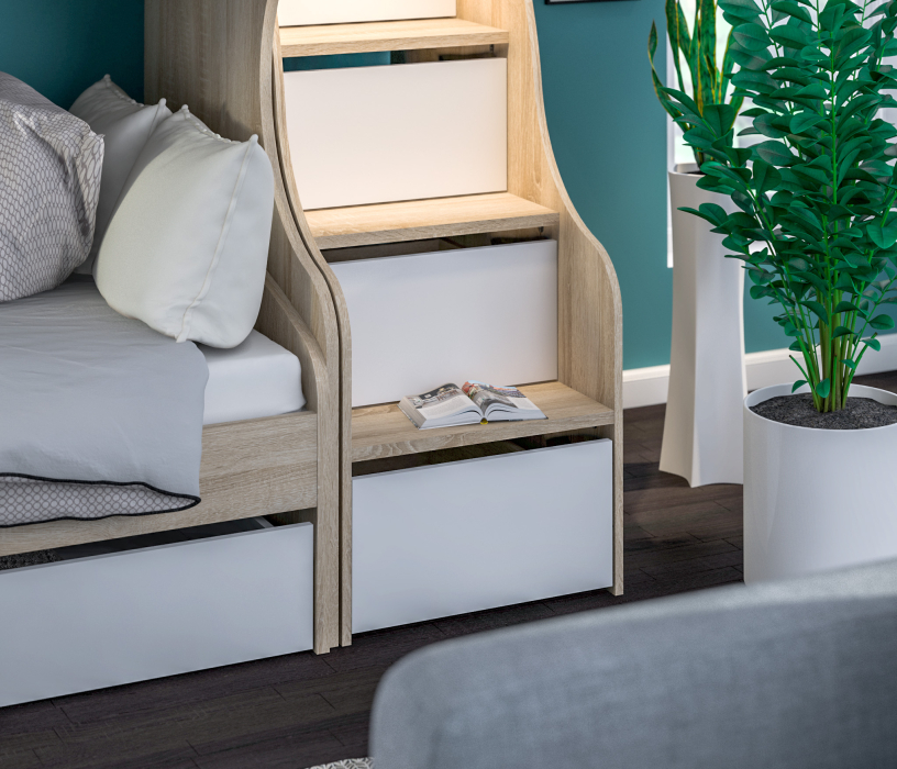 Для подростков, Кровать -чердак с кроватью