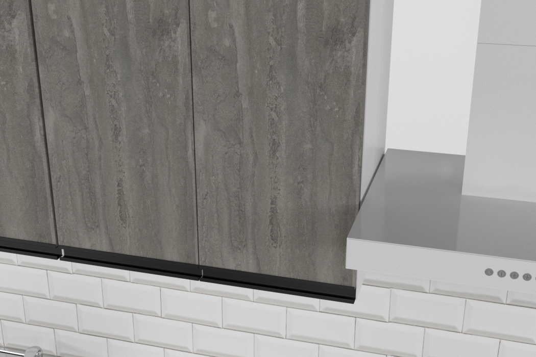 Кухонные гарнитуры, Кухонный гарнитур Ноктюрн стандарт 1,6 м Бетон темный ЛДСП