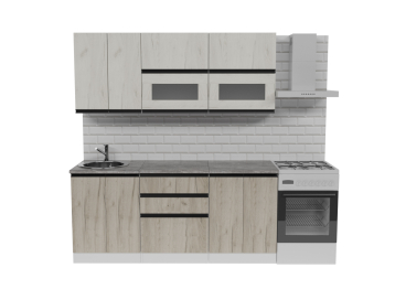 Кухонный гарнитур Паола макси 1,8 м Дуб грей/Дуб Браун ЛДСП