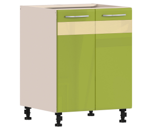 Регина РС-60 Стол с двумя фасадами Песочный/Оливковый глянец