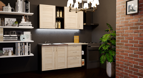 Кухонный гарнитурТомилла нормал 4 1,5 м Квадро ЛДСП