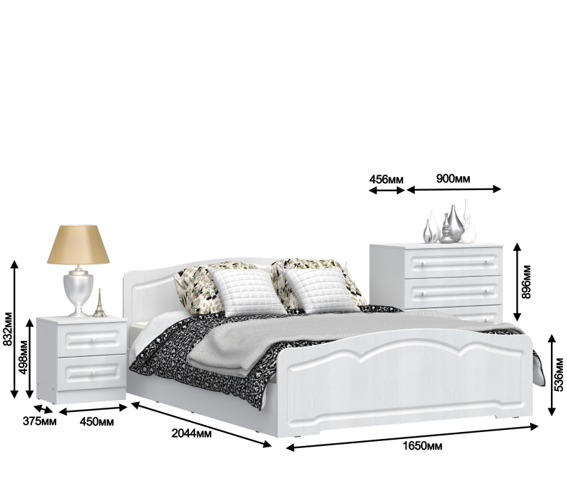 Спальные гарнитуры, Амалия Спальня (кровать,комод,тумба)