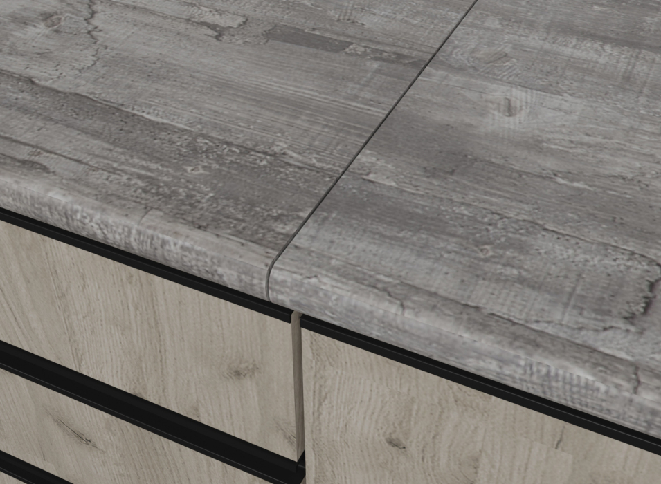 Кухонные гарнитуры, Кухонный гарнитур Паола гранд прайм 2,6 х 1,4 м Дуб грей/Дуб Браун ЛДСП