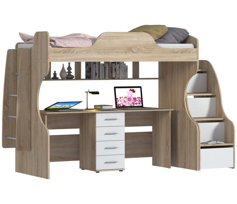 Кровати-чердаки, Кровать -чердак с рабочим местом