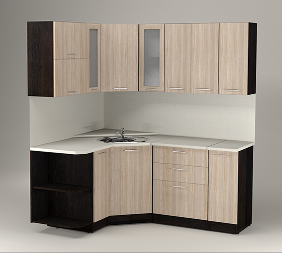 Кухонные гарнитуры, Кухонный гарнитур Светлана оптима 1,5 х 1,8 м Ясень Шимо Светлый ЛДСП