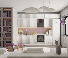 Кухонные гарнитуры, Кухонный гарнитур Регина Белый/Роял Белый 3,5 м