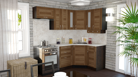 Кухонный гарнитур Кира литл 1,3 х 2,0 м Квадро Шимо темный ЛДСП