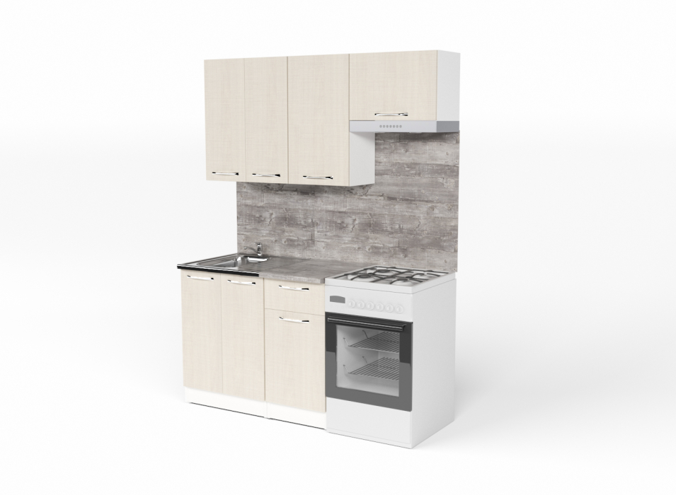 Кухонные гарнитуры, Кухонный гарнитур Лариса нормал 2 1,5 м Латте ЛДСП