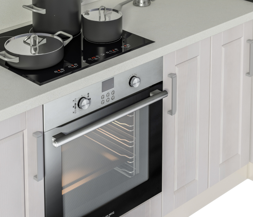 Лидеры продаж модульных кухонь, Регина Риф белоснежный с гнутыми фасадами 2700*1650