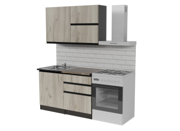 Кухонный гарнитур Равенна лайт 1,2 м Дуб браун ЛДСП