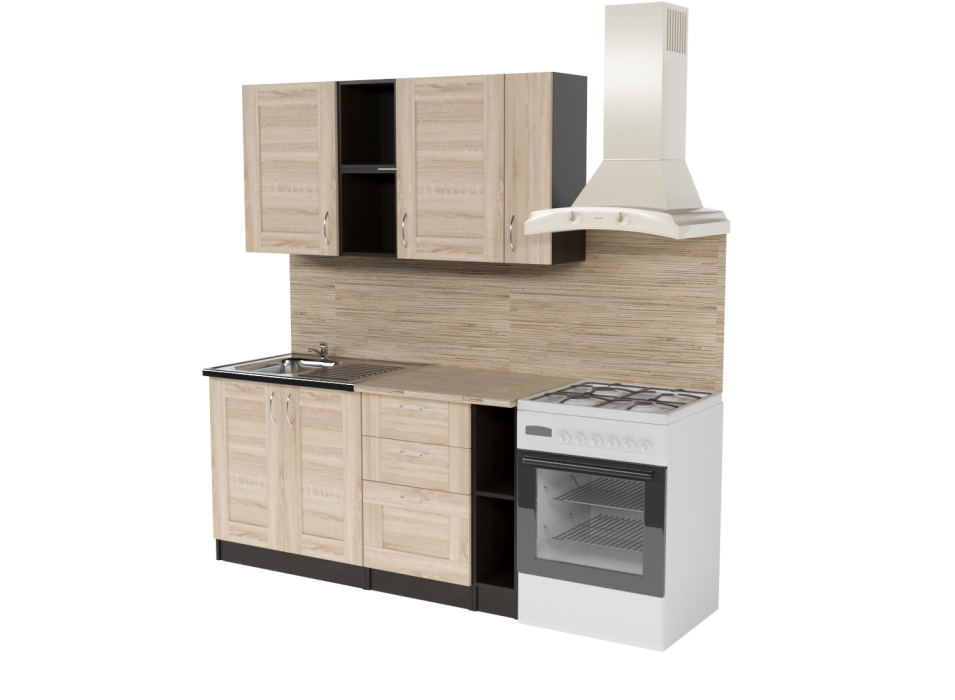 Кухонные гарнитуры, Кухонный гарнитурТомилла нормал 4 1,5 м Квадро ЛДСП
