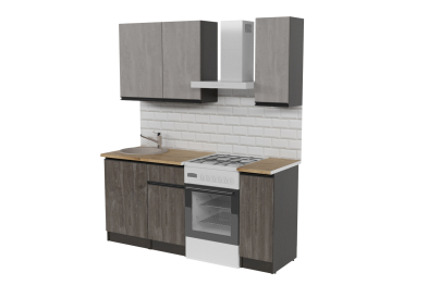 Кухонный гарнитур Симфония лайт 1,2 м Бетон светлый/Бетон темный ЛДСП