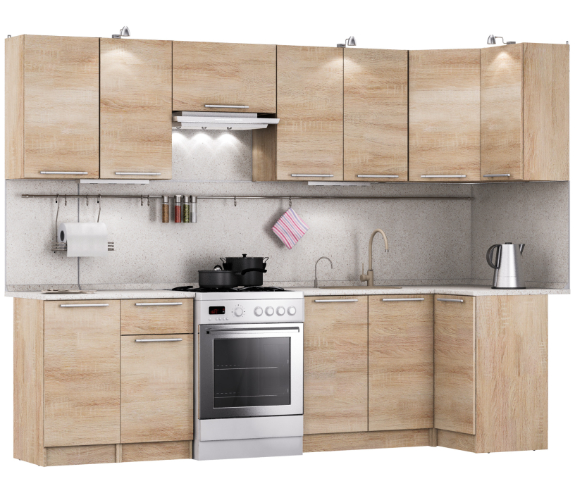 Кухонные гарнитуры, Кухня угловая Ангелина Классик 280*100 см.