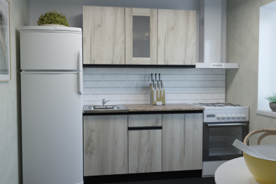 Кухонный гарнитур Равенна медиум 1,4 м Дуб браун ЛДСП