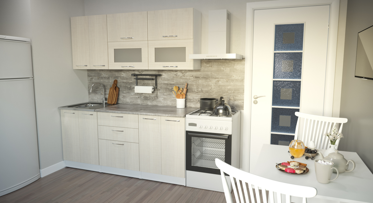 Кухонные гарнитуры, Кухонный гарнитур Лариса макси 2 1,8 м Латте ЛДСП