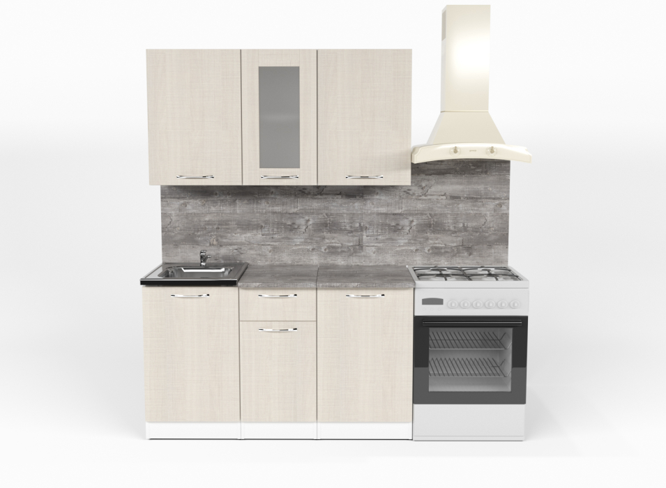 Кухонные гарнитуры, Кухонный гарнитур Лариса медиум 1 1,4 м Латте ЛДСП