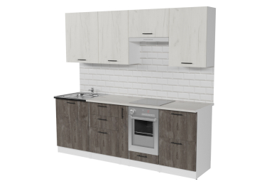 Кухонный гарнитур Сиена компакт 2,2 м Дуб грей/Бетон темный ЛДСП