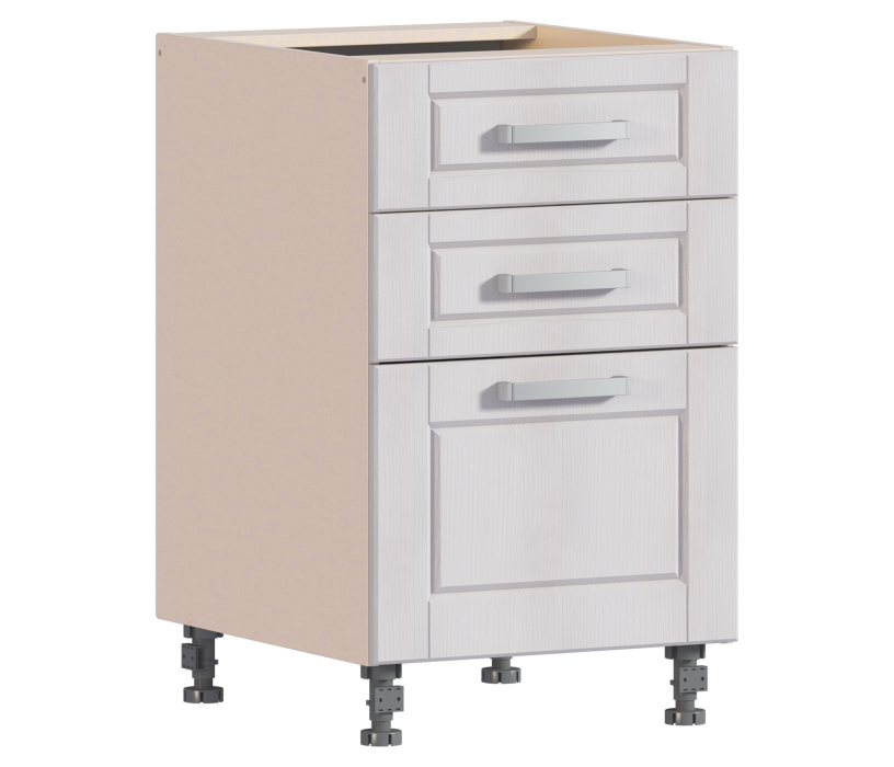 Напольные, Регина РСЯ-50 Шкаф-стол с ящиками Песочный/Риф белоснежный