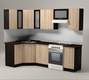 Кухонный гарнитур Сабрина оптима 1,3 х 2,5 м Дуб Сонома ЛДСП