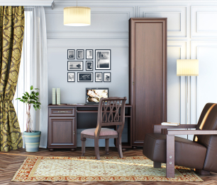 Верди комплект стол+шкаф (с выдвижной штангой)