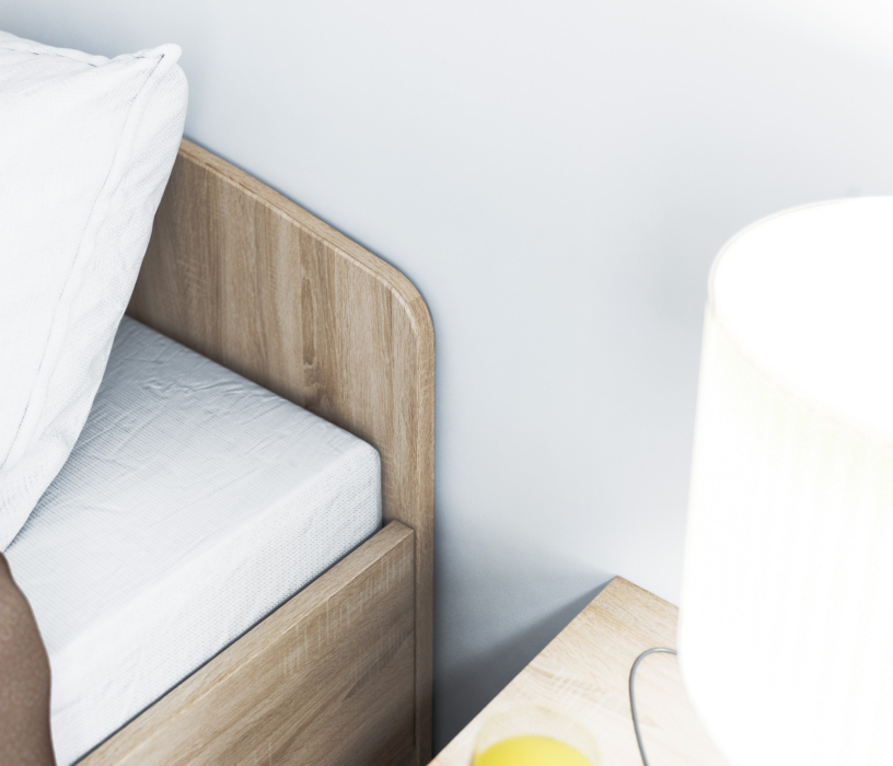 Кровати 160 см, Кровать Кито СБ-2301 дуб сонома с основанием и матрасом Эластик 14 160х200