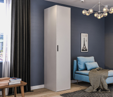 Шкафы распашные, Шкаф 1 дверный Милан СБ-3262 Серый/МДФ Светло серый