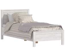 Кровати 90 см, Кровать Прованс СБ-2563 дуб сонома/белый с основанием и матрасом Эластик 14 90х200