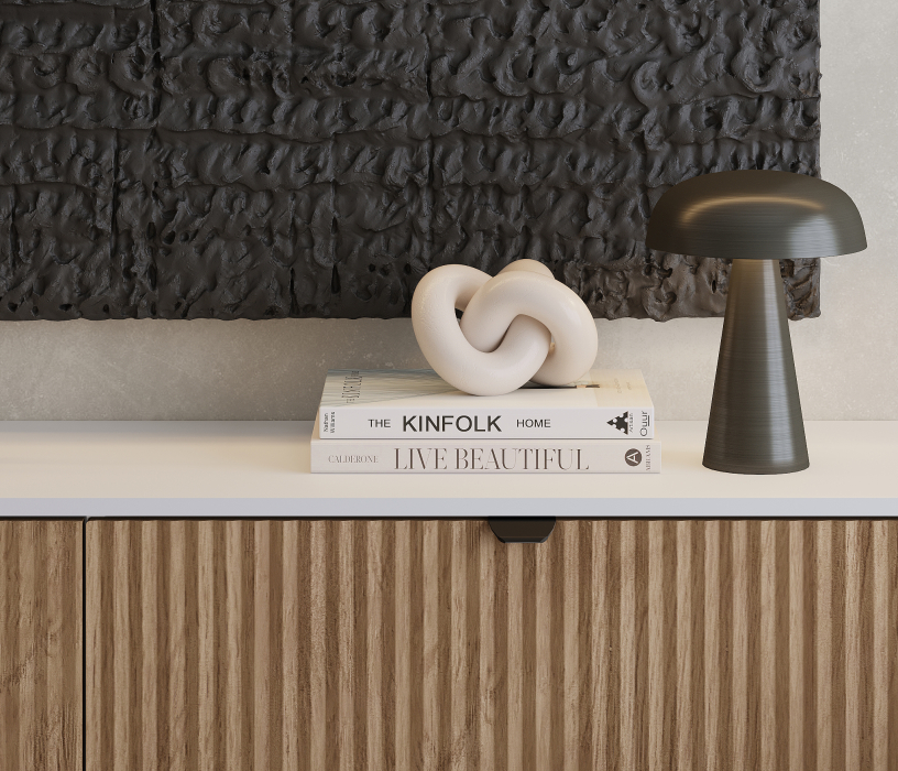 Комоды, Комод Тренд СБ-3447 2 ящика, 1 дверь Белый Альпийский/МДФ Джаз Акация светлая