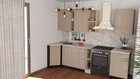 Кухонный гарнитур Надежда прайм 4 0,9 х 2,0 м ЛДСП