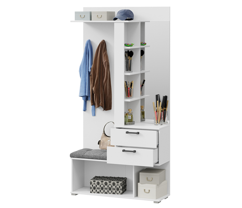 Прихожие, Вешалка комбинированная с крючками и зеркалом Эрика тип 2