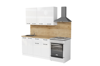 Кухня Жасмин медиум 2 1,4 м Белый глянец ЛДСП