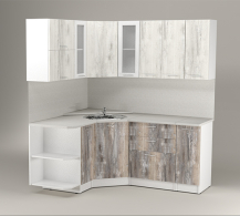 Кухонные гарнитуры, Кухонный гарнитур Инна оптима 1,5 х 1,8 м Пайн Белый/Пайн Экзотик ЛДСП