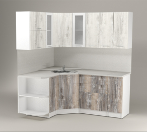 Кухонный гарнитур Инна оптима 1,5 х 1,8 м Пайн Белый/Пайн Экзотик ЛДСП