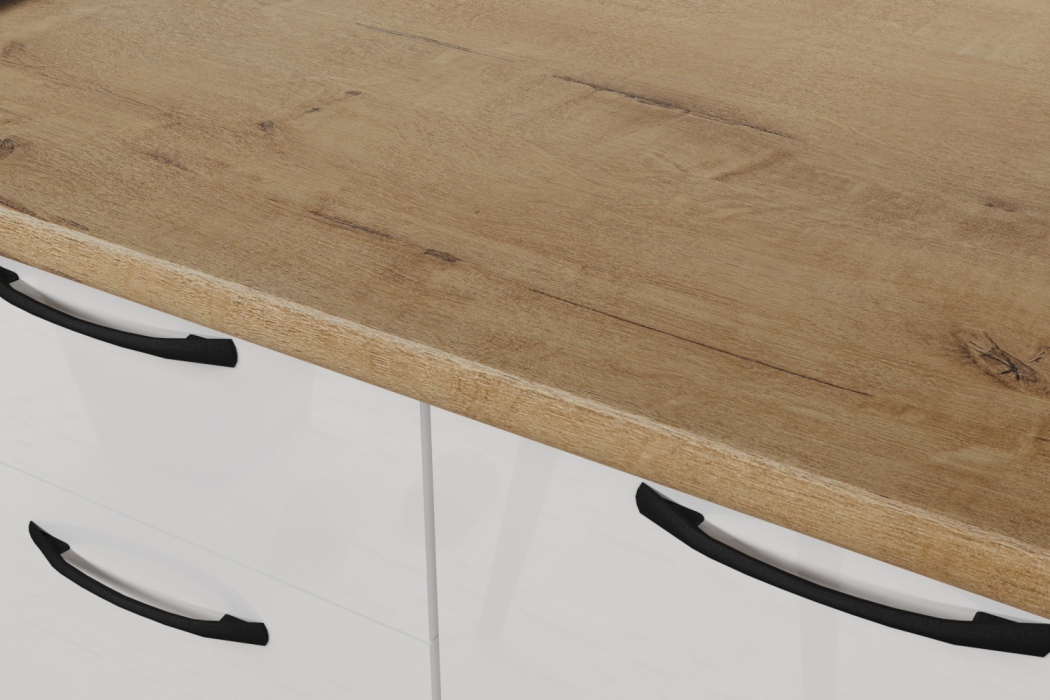 Кухонные гарнитуры, Кухонный гарнитур Жасмин экстра 2 3,0 м Белый глянец ЛДСП