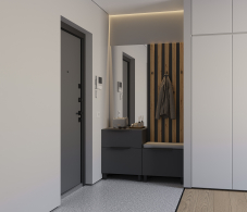 Прихожие, Прихожая Тренд с рейками Диамант серый