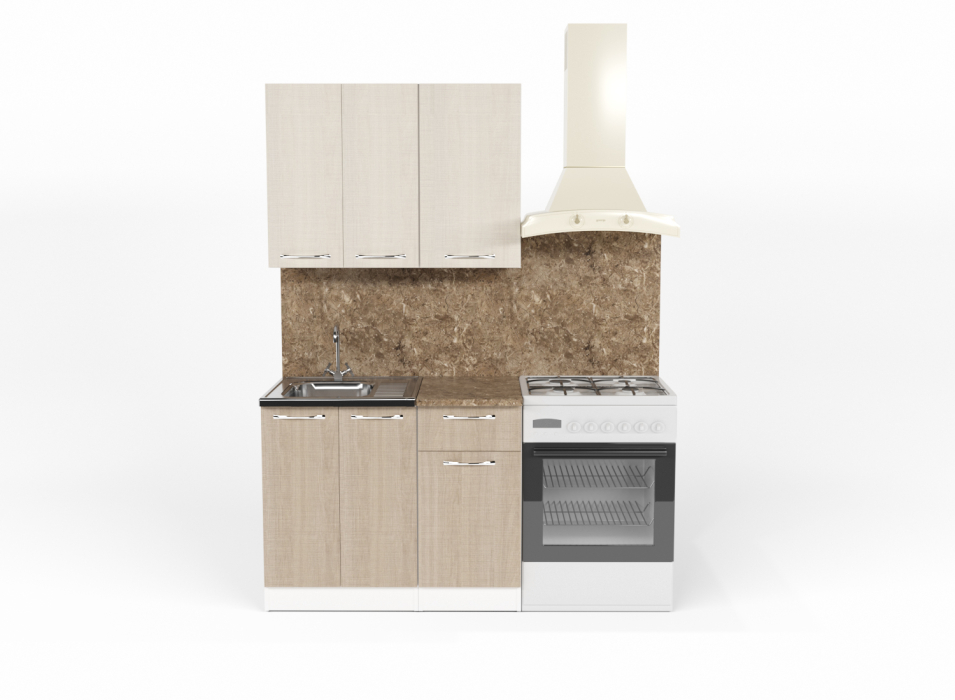 Кухонные гарнитуры, Кухонный гарнитур Ольга мини 2 1,0 м Латте / Карамель ЛДСП