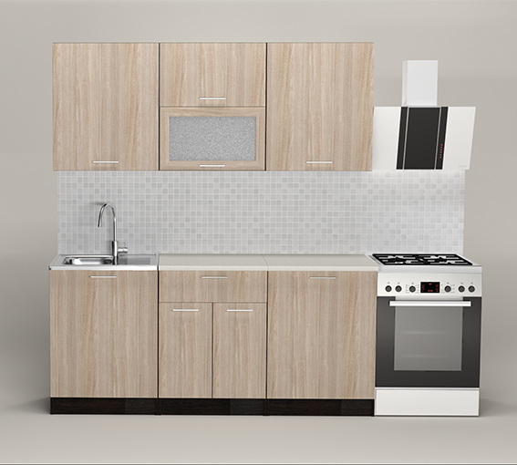 Кухонные гарнитуры, Кухонный гарнитур Светлана макси 1,8 м Ясень Шимо Светлый ЛДСП