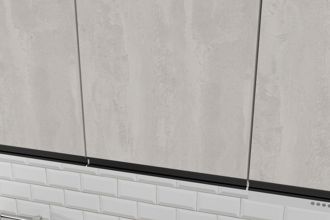 Кухонные гарнитуры, Кухонный гарнитур Сюита мега прайм 1,5 х 2,7 м Бетон светлый ЛДСП