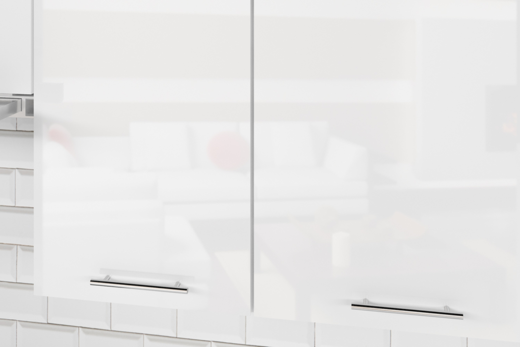 Кухонные гарнитуры, Кухонный гарнитур Терция базис 2,4 м Белый глянец/Бетон светлый ЛДСП