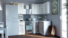 Кухонные гарнитуры, Кухонный гарнитур Инна прайм 1,2 х 1,4 м Пайн Белый/Пайн Экзотик ЛДСП