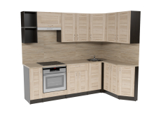 Кухонные гарнитуры, Кухонный гарнитур Томилла прайм 5 2,3 х 1,5 м Квадро Дуб Сонома ЛДСП