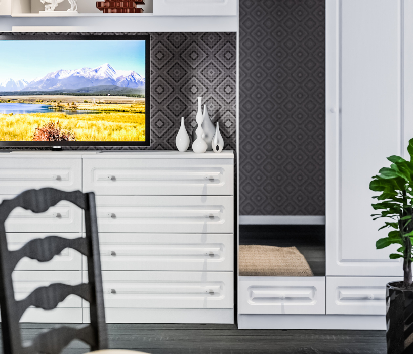 Стенки для гостиной, Амалия Комплект (шкафы,комоды,секция)