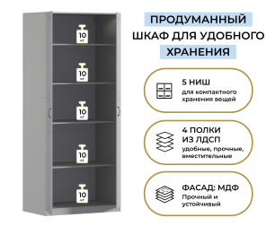Шкаф двухдверный Макс 1000 мм, вариант №2 (ЛДСП/МДФ)