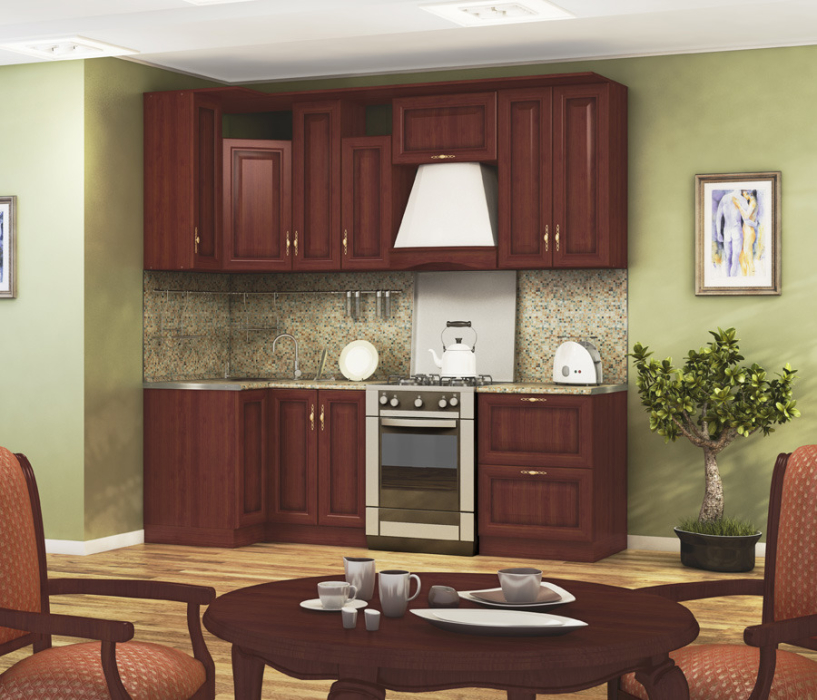 Лидеры продаж модульных кухонь, Кухонный гарнитур Регина (Вишня)