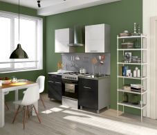 Кухонные гарнитуры, Анна Черный Металлик L-1800