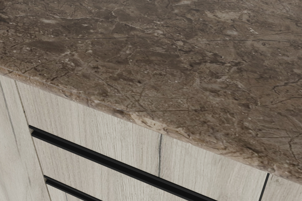 Кухонные гарнитуры, Кухонный гарнитур Равенна компакт 2,2 м Дуб браун ЛДСП