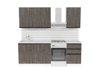 Кухонный гарнитур Ноктюрн стандарт 1,6 м Бетон темный ЛДСП